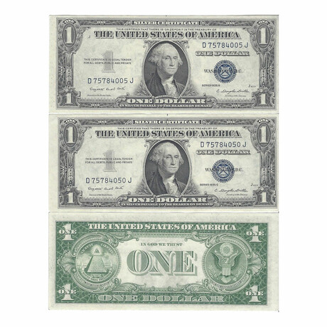 1935 G $1 Silver Certificates "With Motto" // 46 Pieces // Consecutive #005-050 // Gem Uncirculated