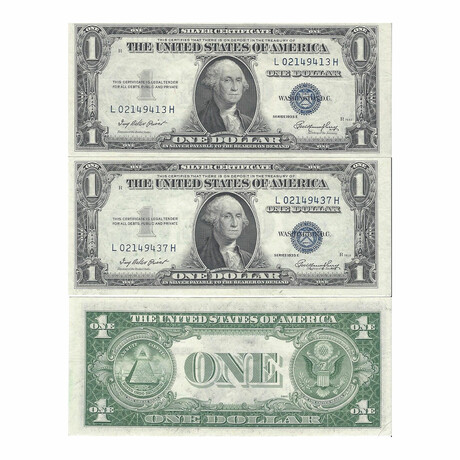 1935 E $1 Silver Certificates Quarter Pack // Raw Consecutive Notes #413-437