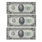 1934 $20 Federal Reserve // 3 Consecutive Notes #374-375 // Gem Uncirculated