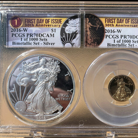 2016 Bimetallic Set // $5 Gold Eagle Piece and $1 Silver Eagle Proof Coin