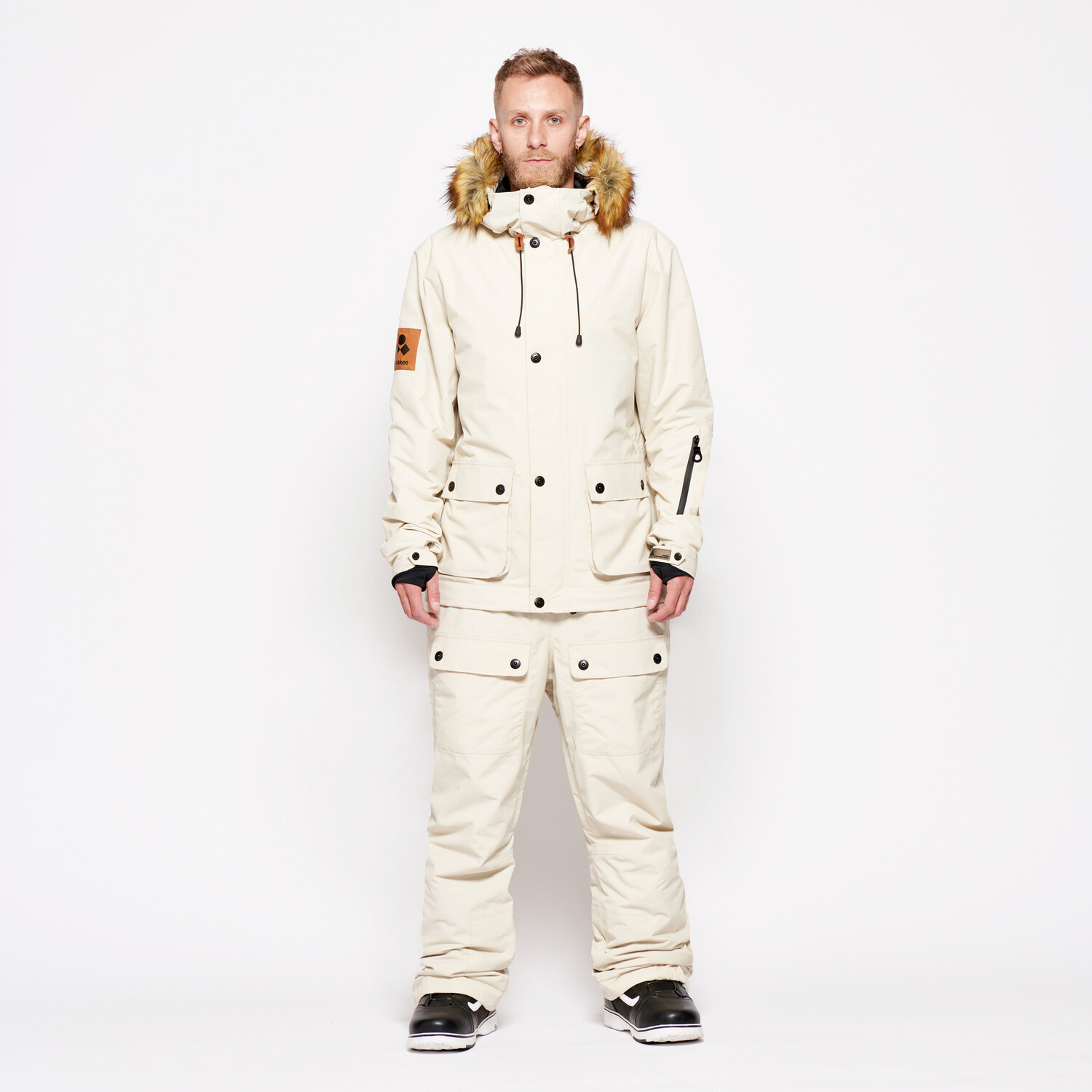 Oneskee Men's Acclimate Parka 2 in 1 Snow Suit // Stone (XS) - Oneskee  All-In-One Ski Suits - Touch of Modern