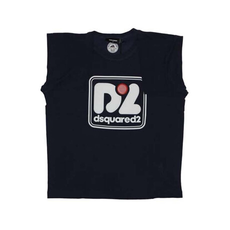 Dsquared2 Logo-Print T-Shirt // Navy + Multicolor (XS)