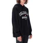 Bromance Slouch Hoodie // Black + Multicolor (XL)