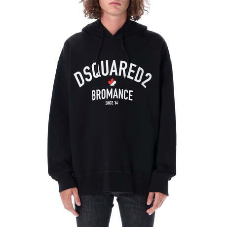 Bromance Slouch Hoodie // Black + Multicolor (XS)
