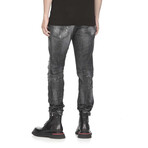 Ripped Knee Wash Skater Jeans // Black (38WX32L)