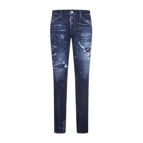 Dark Ripped Bleach Wash Cool Guy Jeans // Denim (34WX32L)
