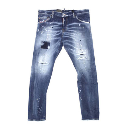 Medium Red Peekaboo Wash Cool Guy Cropped Jeans // Denim (34WX32L)