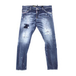 Medium Red Peekaboo Wash Cool Guy Cropped Jeans // Denim (38WX32L)