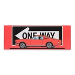 Ford Red 1965 Mustang One Way Street Sign