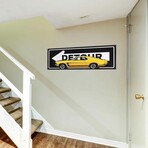 Ford Yellow Mustang Detour Street Sign