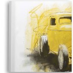 Yellow Hot Rod Watercolor