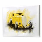 Yellow Hot Rod Watercolor