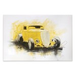 Yellow Hot Rod Watercolor