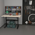 Rocko // 48" Electric Adjustable Workstation + Pegboard