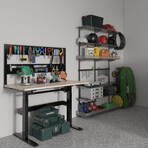 Rocko // 48" Electric Adjustable Workstation + Pegboard