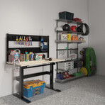 Rocko // 48" Manual Adjustable Workstation + Pegboard