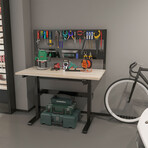 Rocko // 48" Electric Adjustable Workstation + Pegboard