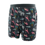 Jersey Animal Lovers Stretchy Pajama Bottom Shorts For Men // 3 Pack (L)