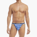 Cotton Stretch Jock Strap 4-Pack // Camelia, Festive Stripe, Dazzling Blue, Camo (S)