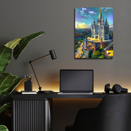 Barcelona Spain Tibidabo Church by Pedro Gavidia (16"H x 12"W x 0.13"D)