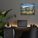 Venice Italy Rialto Bridge at night by Pedro Gavidia (12"H x 16"W x 0.13"D)