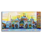 Venice Italy Patriarchal Cathedral Basilica of Saint Mark at Sunset by Pedro Gavidia (12"H x 24"W x 0.2"D)