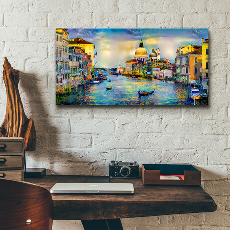 Venice Italy Grand Canal and La Salute by Pedro Gavidia (12"H x 24"W x 0.2"D)
