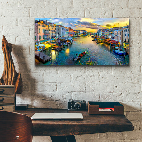 Venice Italy Grand Canal by Pedro Gavidia (12"H x 24"W x 0.2"D)