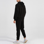 Axa Zip Up Hoodie Track Suit Set // Black (S)