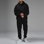 Connor Hoodie Track Suit Set // Black (M)