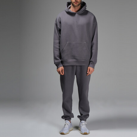 Connor Hoodie Track Suit Set // Dark Gray (S)