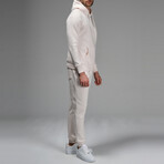 Avery Drawstring Hoodie Track Suit Set // Cream (M)
