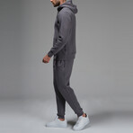 Avery Drawstring Hoodie Track Suit Set // Dark Gray (L)