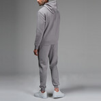Avery Drawstring Hoodie Track Suit Set // Light Gray (L)