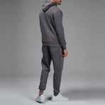 Avery Drawstring Hoodie Track Suit Set // Dark Gray (L)