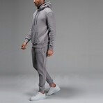 Avery Drawstring Hoodie Track Suit Set // Light Gray (L)