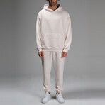 Connor Hoodie Track Suit Set // Cream (L)