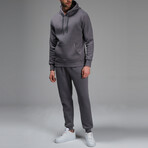 Avery Drawstring Hoodie Track Suit Set // Dark Gray (L)