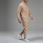 Kai Crewneck Track Suit Set // Light Brown (XL)