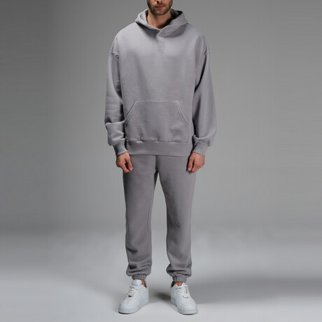 Connor Hoodie Track Suit Set // Light Gray (S)