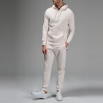 Avery Drawstring Hoodie Track Suit Set // Cream (M)