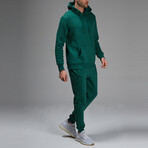 Avery Drawstring Hoodie Track Suit Set // Green (L)