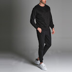 Kai Crewneck Track Suit Set // Black (XL)