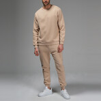 Kai Crewneck Track Suit Set // Light Brown (XL)