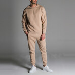 Kai Crewneck Track Suit Set // Light Brown (XL)