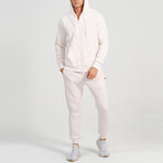 Ider Zip Up Drawstring Hoodie Track Suit Set // Cream (XL)