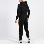Ider Zip Up Drawstring Hoodie Track Suit Set // Black (M)