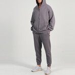 Axa Zip Up Hoodie Track Suit Set // Dark Gray (M)