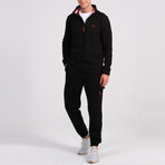 Ala Quarter Zip + Cargo Joggers Track Suit Set // Black (M)