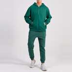 Axa Zip Up Hoodie Track Suit Set // Green (S)